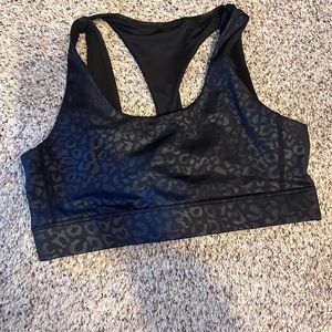 Kiava Leopard Black Sports Bra Large